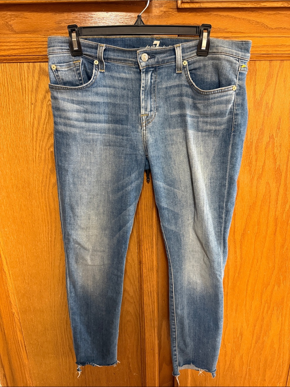 7 For All Mankind Light Blue Cropped Ankle Jeans
